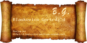 Blaskovics Gertrúd névjegykártya